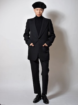 「アイテム（ハンチング/ベレー帽）」を使った、Tsuguya/KwonSayaさん（メンズ・175cm）の秋コーディネート