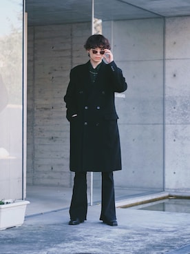 「JOHN SMEDLEY（ジョンスメドレー）のアイテム（トップス）」を使った、Tsuguya/KwonSayaさん（メンズ・174cm）の冬コーディネート