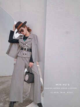 「TAIPEI」｜「アイテム（スーツセット）」を使った、MIN HU’sさん（レディース・162cm）の冬コーディネート