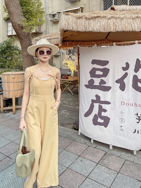 「TAIPEI」｜「アイテム（オールインワン・サロペット）」を使った、MIN HU’sさん（レディース・162cm）の夏コーディネート