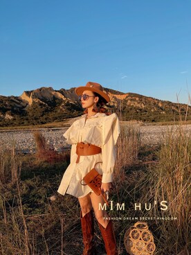 「Taichung」｜「アイテム（シャツワンピース）」を使った、MIN HU’sさん（レディース・162cm）の冬コーディネート