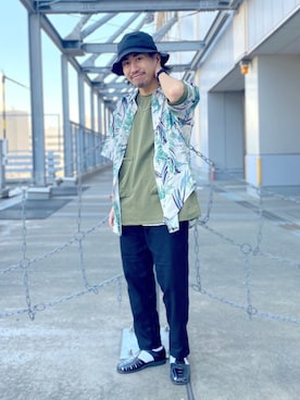 「RAGEBLUE（レイジブルー）のアイテム（チノパンツ）」を使った、ごんさん（メンズ・165cm）の夏コーディネート