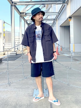 「RAGEBLUE（レイジブルー）のアイテム（チノパンツ）」を使った、ごんさん（メンズ・165cm）の夏コーディネート