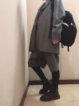 「アイテム（テーラードジャケット）」を使った、miya さん（レディース・156cm）の秋コーディネート