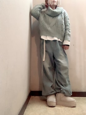 「アイテム（ピアス（両耳用））」を使った、miya さん（レディース・156cm）の冬コーディネート