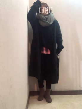 「ロングカーディガン」｜miya さん（レディース・156cm）の冬コーディネート
