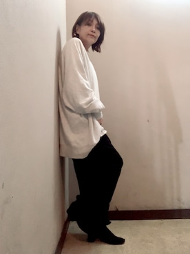 「アイテム（イヤーカフ）」を使った、miya さん（レディース・156cm）の秋コーディネート