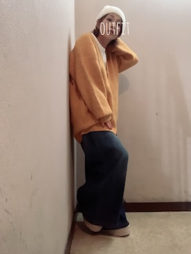 「アイテム（イヤーカフ）」を使った、miya さん（レディース・156cm）の秋コーディネート