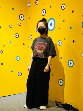 「Ungrid（アングリッド）のアイテム（Tシャツ/カットソー、ブラック系）」を使った、Jessicaさん（レディース・153cm）の冬コーディネート