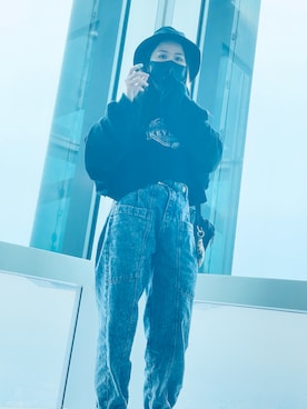 「CELINE（セリーヌ）のアイテム（帽子、ブラック系）」を使った、Jessicaさん（レディース・153cm）の冬コーディネート