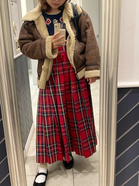 「archives（アルシーヴ）のアイテム（その他アウター）」を使った、EGIさん（レディース・158cm）の冬コーディネート