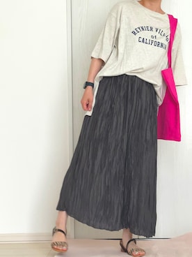 「レプシィム(LEPSIM)」｜「アイテム（トートバッグ）」を使った、ハナコユキさん（レディース・158cm）の夏コーディネート