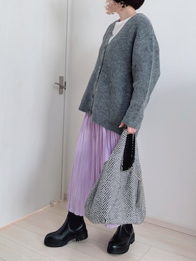 「スカーチョ」｜「アイテム（ブーツ）」を使った、ハナコユキさん（レディース・158cm）の冬コーディネート
