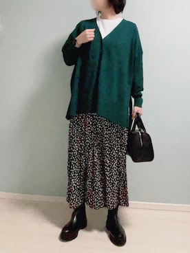 「スカーチョ」｜「アイテム（ブーツ）」を使った、ハナコユキさん（レディース・158cm）の冬コーディネート