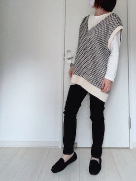 「GLOBAL WORK（グローバルワーク）のアイテム（モカシン/デッキシューズ）」を使った、ハナコユキさん（レディース・158cm）の秋コーディネート