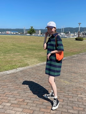 「mignon（ミニョン）のアイテム（帽子）」を使った、mioさん（レディース・165cm）の夏コーディネート