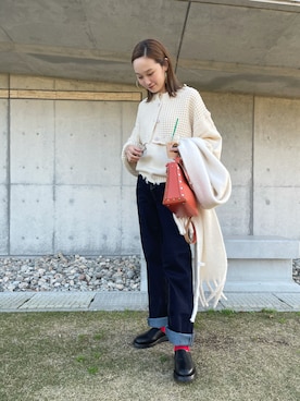 「mignon（ミニョン）のアイテム（スリッポン）」を使った、mioさん（レディース・165cm）の秋コーディネート
