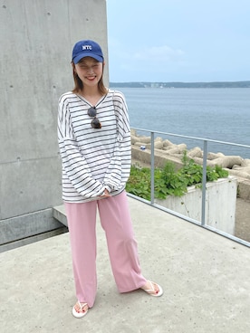 「mignon（ミニョン）のアイテム（帽子）」を使った、mioさん（レディース・165cm）の夏コーディネート