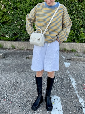 「mignon（ミニョン）のアイテム（ブーツ）」を使った、mioさん（レディース・165cm）の秋コーディネート