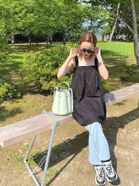 「mignon（ミニョン）のアイテム（デニムパンツ）」を使った、mioさん（レディース・165cm）の夏コーディネート