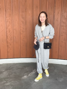 「mignon（ミニョン）のアイテム（帽子）」を使った、mioさん（レディース・165cm）の冬コーディネート