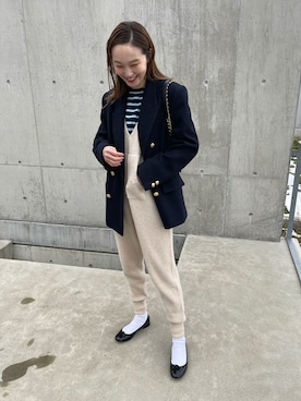 「mignon（ミニョン）のアイテム（オールインワン・サロペット）」を使った、mioさん（レディース・165cm）の冬コーディネート