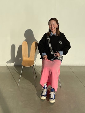 「mignon（ミニョン）のアイテム（スウェット）」を使った、mioさん（レディース・165cm）の春コーディネート