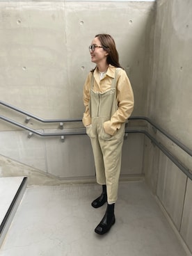 「mignon（ミニョン）のアイテム（オールインワン・サロペット）」を使った、mioさん（レディース・165cm）の冬コーディネート