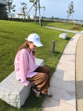 「mignon（ミニョン）のアイテム（帽子）」を使った、mioさん（レディース・165cm）の秋コーディネート