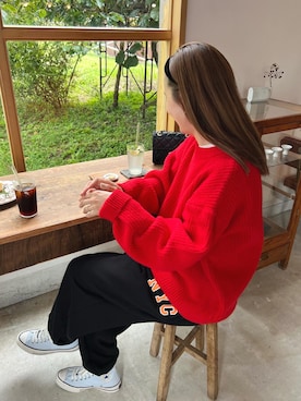 「mignon（ミニョン）のアイテム（スウェットパンツ）」を使った、mioさん（レディース・165cm）の秋コーディネート