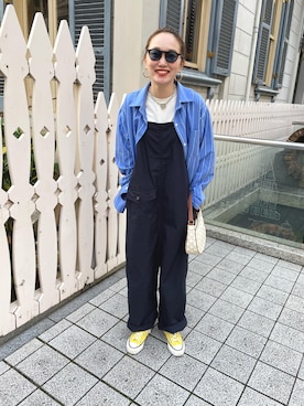 「mignon（ミニョン）のアイテム（オールインワン・サロペット）」を使った、mioさん（レディース・165cm）の春コーディネート