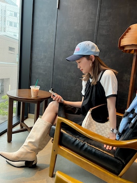 「mignon（ミニョン）のアイテム（帽子）」を使った、mioさん（レディース・165cm）の春コーディネート