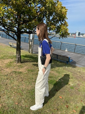 「mignon（ミニョン）のアイテム（サロペット/オーバーオール）」を使った、mioさん（レディース・165cm）の春コーディネート