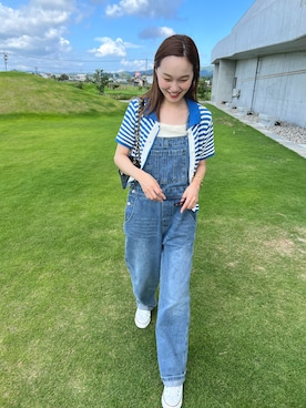 「mignon（ミニョン）のアイテム（オールインワン・サロペット）」を使った、mioさん（レディース・165cm）の夏コーディネート