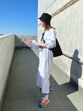 「mignon（ミニョン）のアイテム（帽子）」を使った、mioさん（レディース・165cm）の春コーディネート