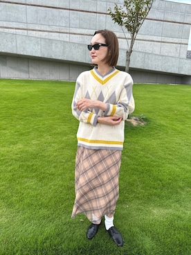 「mignon（ミニョン）のアイテム（スカート）」を使った、mioさん（レディース・165cm）の秋コーディネート