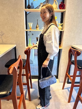 「mignon（ミニョン）のアイテム（オールインワン・サロペット）」を使った、mioさん（レディース・165cm）の春コーディネート