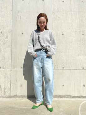 「mignon（ミニョン）のアイテム（デニムパンツ）」を使った、mioさん（レディース・165cm）の秋コーディネート