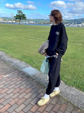 「mignon（ミニョン）のアイテム（スウェット）」を使った、mioさん（レディース・165cm）の秋コーディネート
