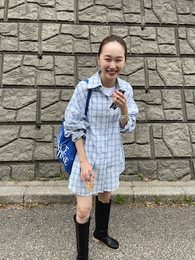 「mignon（ミニョン）のアイテム（ブーツ）」を使った、mioさん（レディース・165cm）の春コーディネート