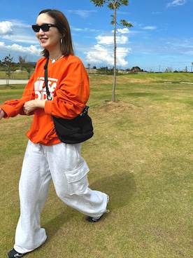 「mignon（ミニョン）のアイテム（パンツ）」を使った、mioさん（レディース・165cm）の夏コーディネート