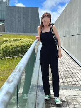 「mignon（ミニョン）のアイテム（オールインワン・サロペット）」を使った、mioさん（レディース・165cm）の夏コーディネート