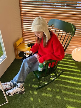 「mignon（ミニョン）のアイテム（デニムパンツ）」を使った、mioさん（レディース・165cm）の秋コーディネート