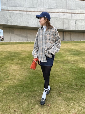 「mignon（ミニョン）のアイテム（帽子）」を使った、mioさん（レディース・165cm）の秋コーディネート