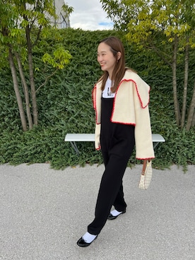「mignon（ミニョン）のアイテム（オールインワン・サロペット）」を使った、mioさん（レディース・165cm）の秋コーディネート