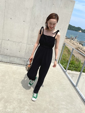 「mignon（ミニョン）のアイテム（オールインワン・サロペット）」を使った、mioさん（レディース・165cm）の夏コーディネート