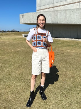 「mignon（ミニョン）のアイテム（ブーツ）」を使った、mioさん（レディース・165cm）の春コーディネート