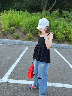 「mignon（ミニョン）のアイテム（デニムパンツ）」を使った、mioさん（レディース・165cm）の夏コーディネート