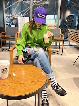 「mignon（ミニョン）のアイテム（帽子）」を使った、mioさん（レディース・165cm）の冬コーディネート