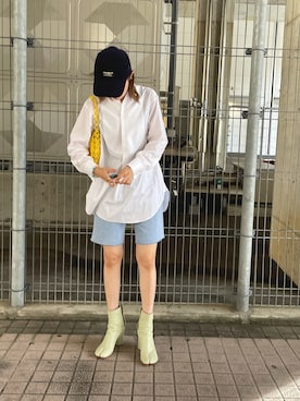 「mignon（ミニョン）のアイテム（デニムパンツ）」を使った、mioさん（レディース・165cm）の夏コーディネート